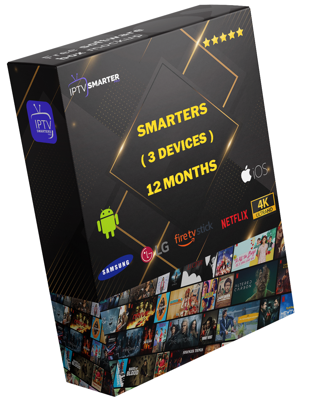 Subscription 12 Months IPTV SMARTERS PRO ( 3 DEVICES )