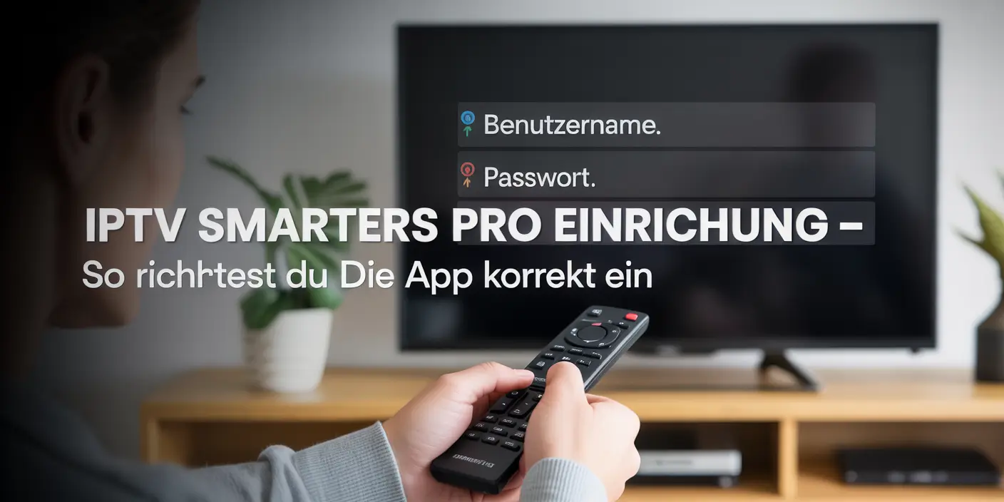 Einrichtungsbildschirm von IPTV Smarters Pro mit deutlich sichtbarem Titel