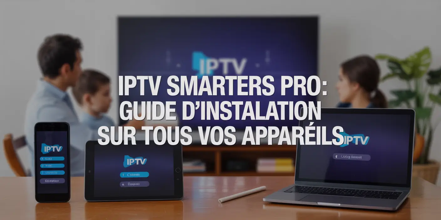 Installation d’IPTV Smarters Pro sur plusieurs appareils avec titre visible