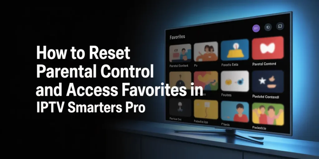 Parental Control and Favorites settings on IPTV Smarters Pro screen
