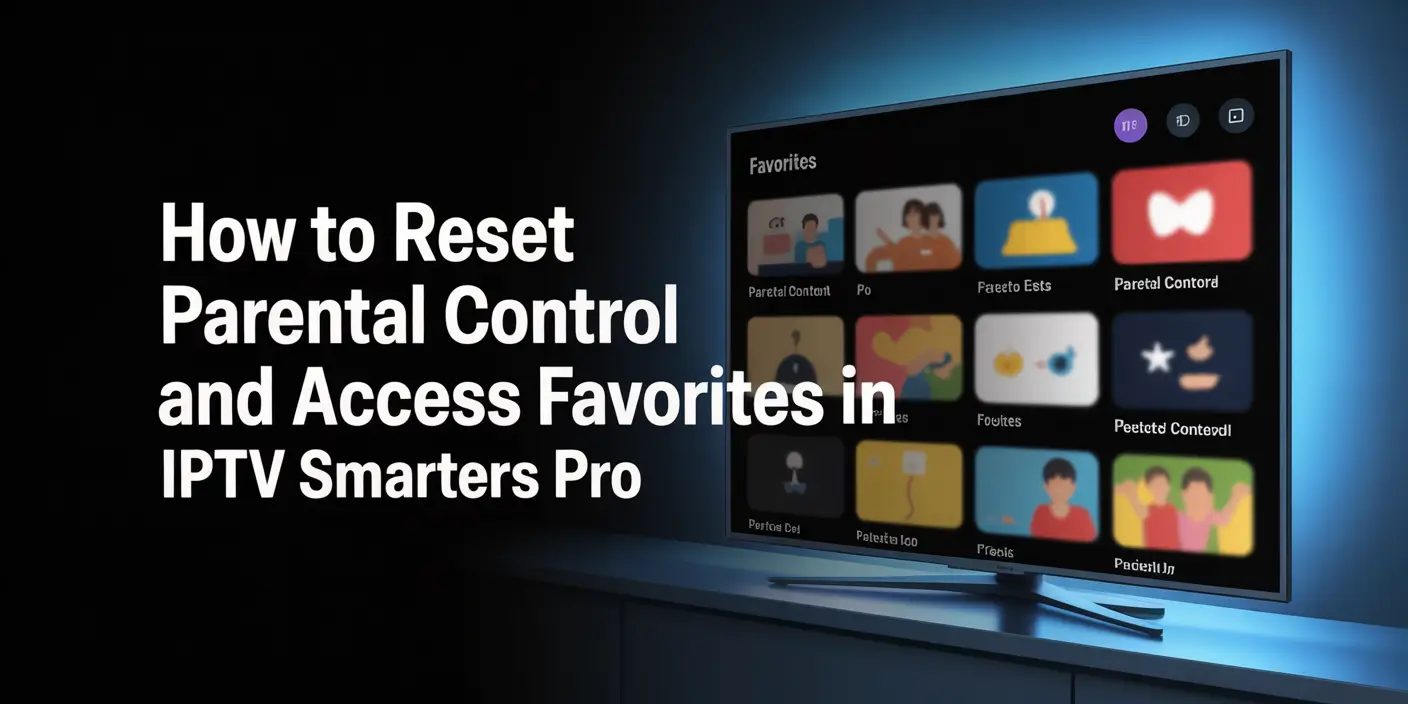 Parental Control and Favorites settings on IPTV Smarters Pro screen